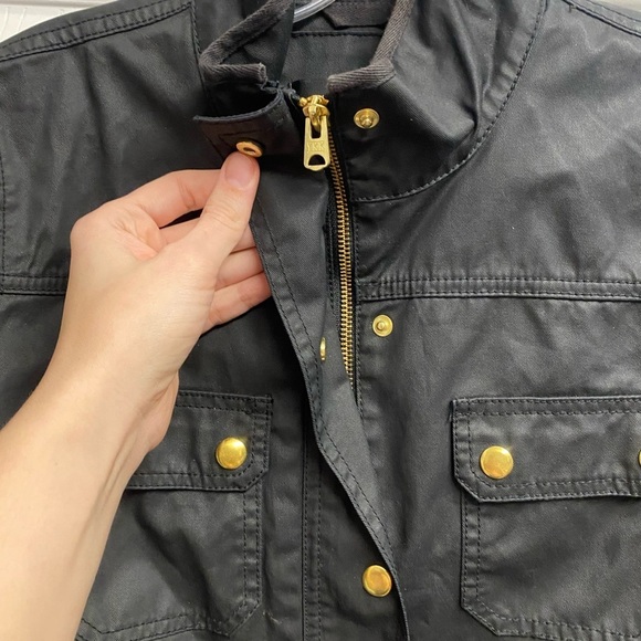 J. Crew 100% Cotton Black W/ Gold W/ Zipper & Botton Combo Close Size Small - Picture 4 of 7